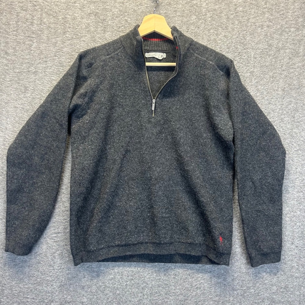 Smartwool Womens Large Full Zip 100% Merino Wool Sweater Charcoal Gray Mock Neck